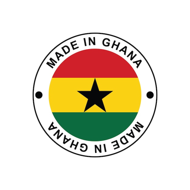 MADE IN GHANA circle stamp with flag on white background vector illustration