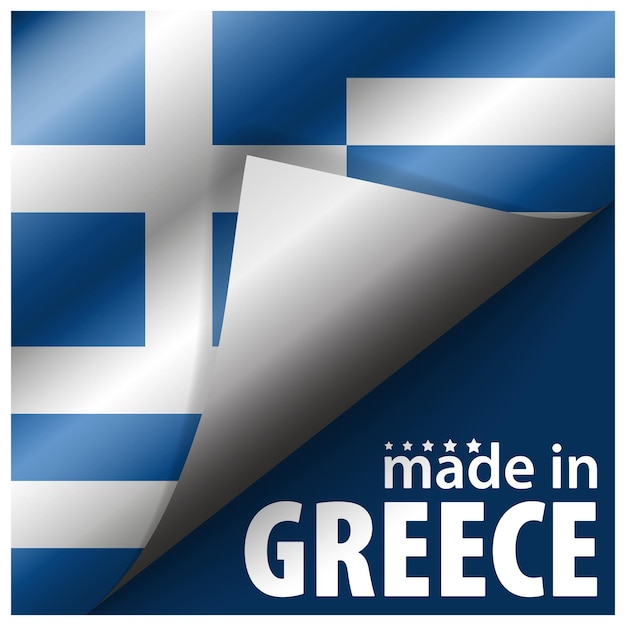 Vector made in greece graphic and label