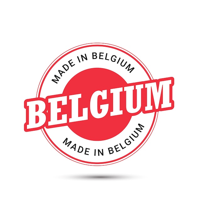 Made inbelgiumのロゴmadeinbelgiumの旗のロゴはバッジのベクトルデザインを信頼しています