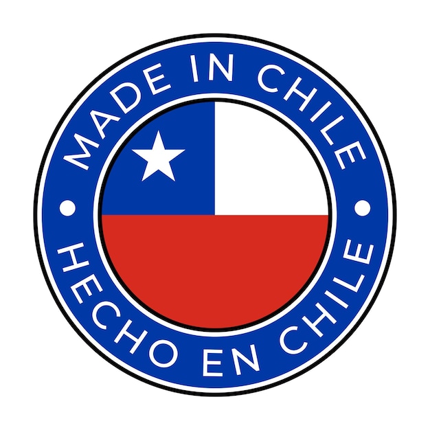 벡터 칠레 발 터 일러스트레이션으로 칠레에서 만들어진 고립된 둥근 우표 스티커
