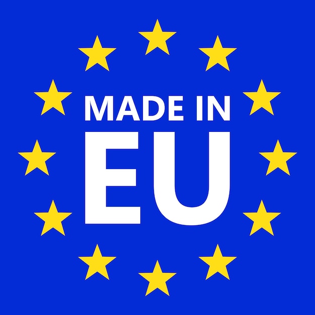 Made in EU Logo van de Europese Unie Vector EU-vlagpictogram