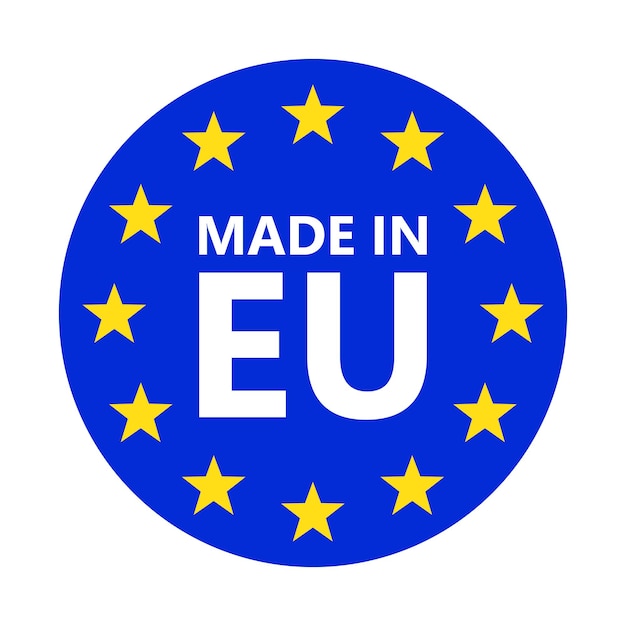 Vector made in eu logo van de europese unie vector eu-vlagpictogram