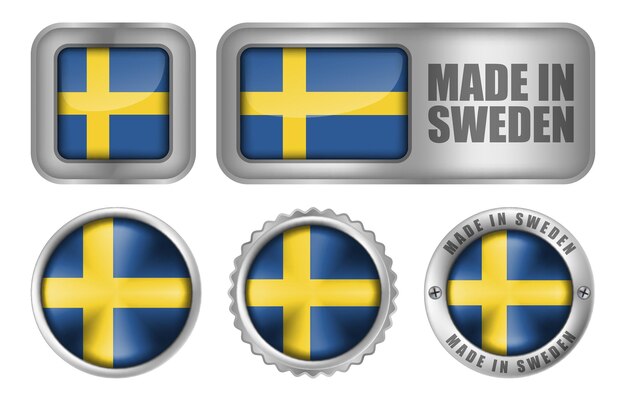 Made in sweden illustratie van het ontwerp van het zegel of de sticker