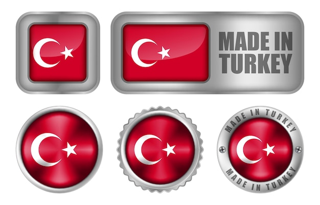 Vector made in turkey seal badge of sticker ontwerp illustratie