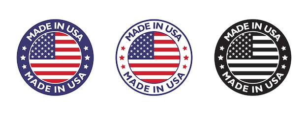 メイド・イン・usa (made in usa) のアイコンは米国のロゴ米国のバッジ米国の製品エンブレムベクトルアイコンです