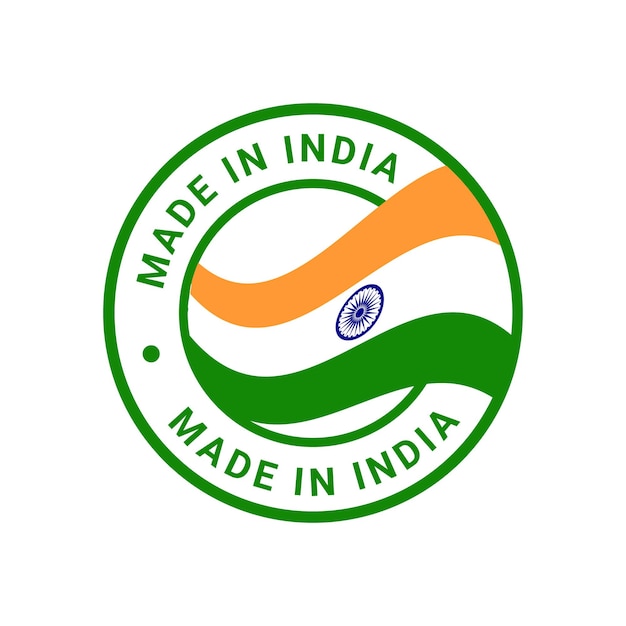 Сделано в Индии штамп стикер векторный логотип значок