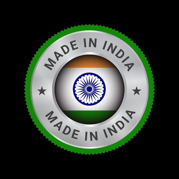 Made in india stamp sticker vector logo badge