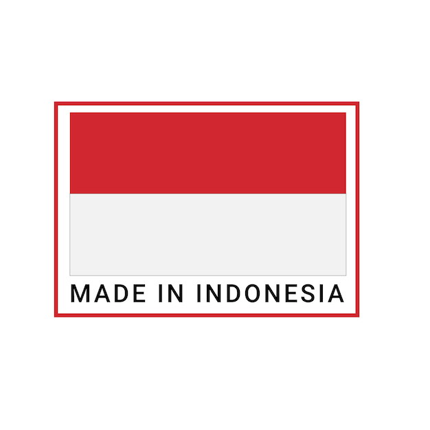 Made in Indonesia Flag vector logo, icons and trusts badge