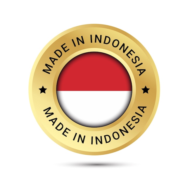 Сделано в Индонезии Векторный логотип флага, значки и значок доверия