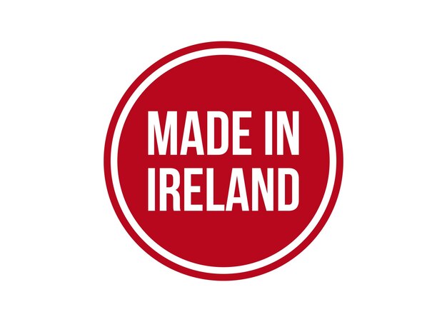 Made in Ireland red vector banner illustration isolated on white background