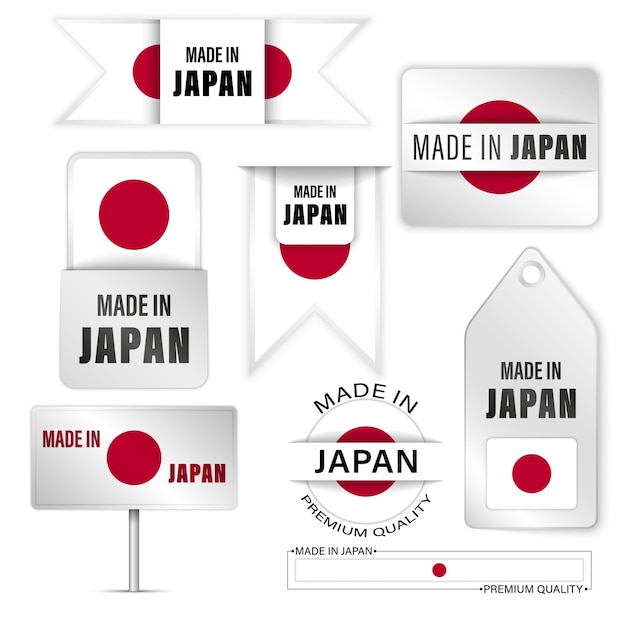 Vector made in japan graphics and labels set some elements of impact for the use you want to make of it