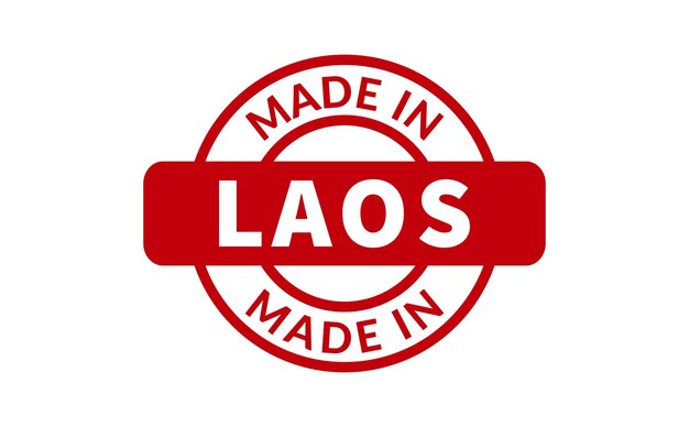 Made In Laos Rubber Stamp