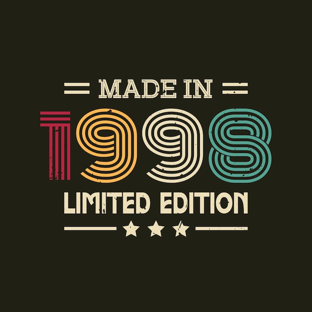 Made in limited edition funny vintage retro style typography vector illustration for t shirt