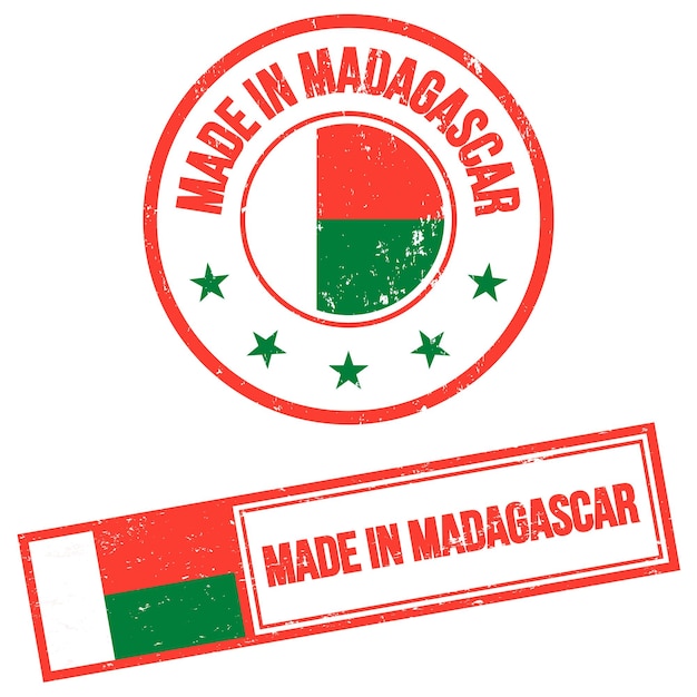 Realizzato in madagascar stamp sign in stile grunge