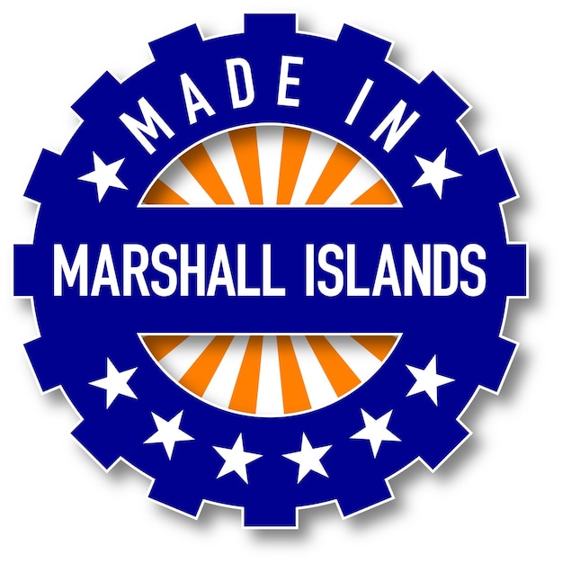 マーシャル諸島の旗のカラースタンプで作られました。ベクトルイラスト