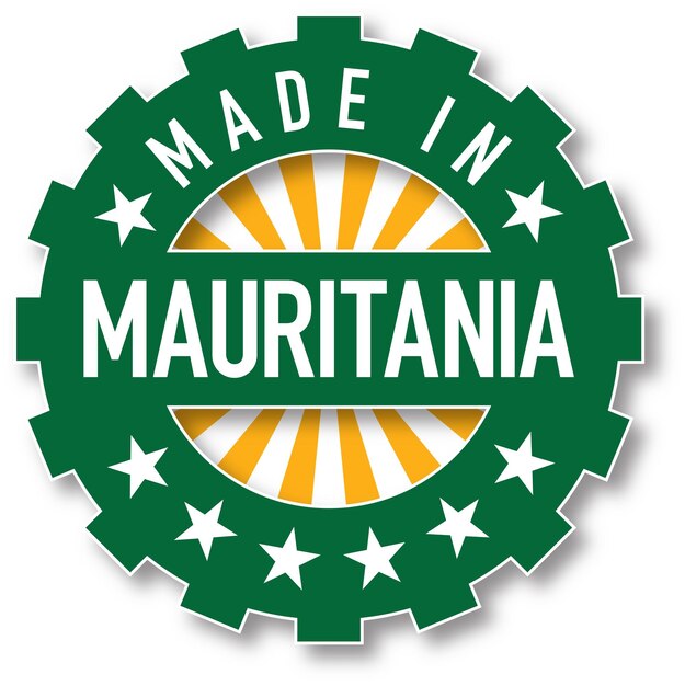 Vector made in mauritania flag color stamp. vector illustration
