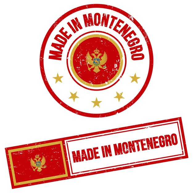 Realizzato in montenegro segno di francobollo in stile grunge