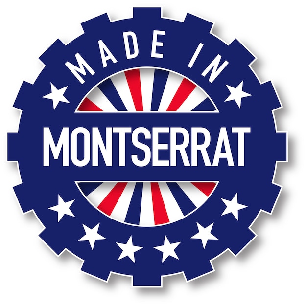 Vector made in montserrat flag color stamp. vector illustration