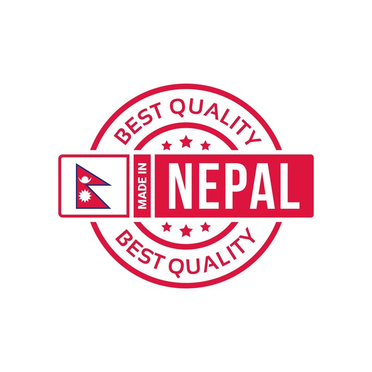वेक्टर made in nepal badge icon stamp logo with flag. vector illustration
