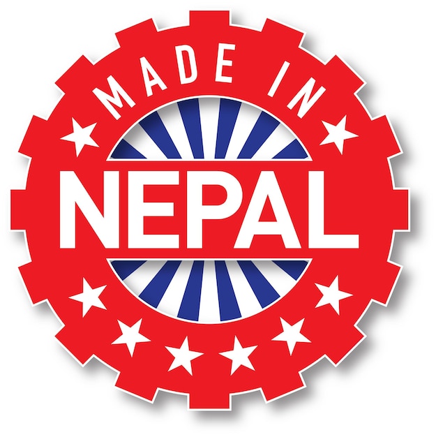 Made in Nepal flag color stamp. Vector illustration