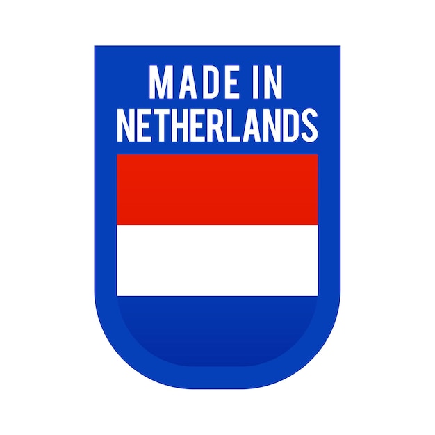 Made in netherlands icon. national country flag Stamp sticker. Vector illustration Simple icon with flag