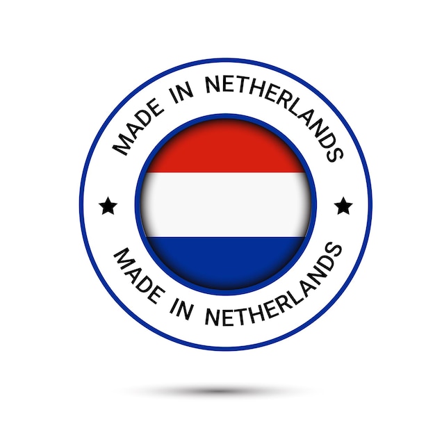 Vettore made in netherlands logo vettoriale paesi bassi flags logo design e icone trust badge