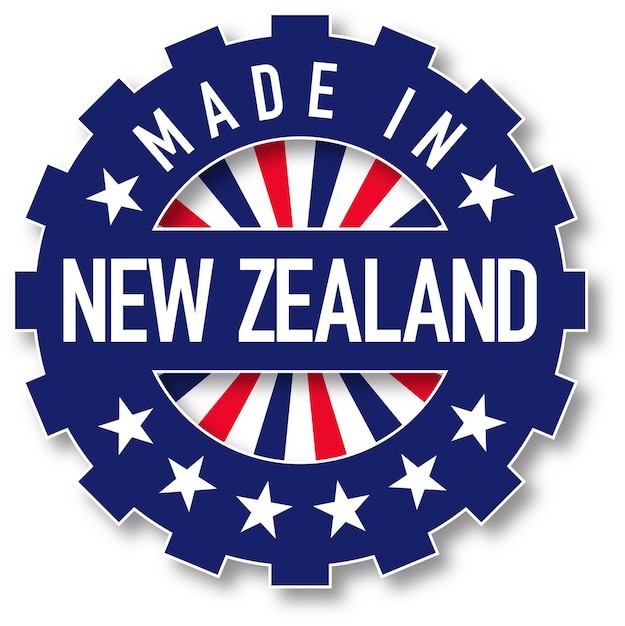 Vector made in new zealand flag color stamp. vector illustration