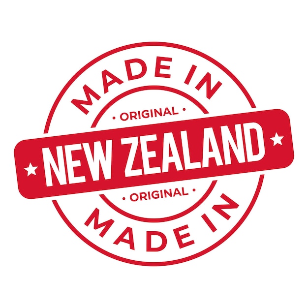Made in new zealand stamp logo icon symbol design seal national original product badge vector
