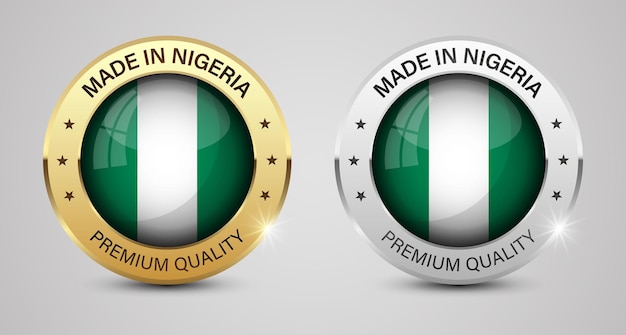 Vettore prodotto in nigeria grafica e etichette impostato alcuni elementi di impatto per l'uso che si vuole fare di esso