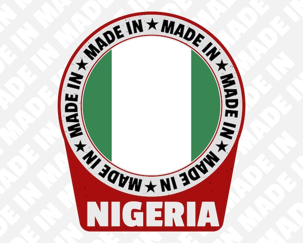 스탬프 기호 디자인을 표시 하는 국가 플래그 원산지와 나이지리아 벡터 배지 격리 아이콘에서 만든