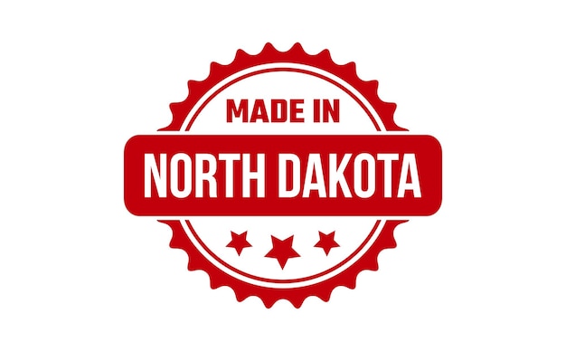 Vector made in north dakota rubber stamp