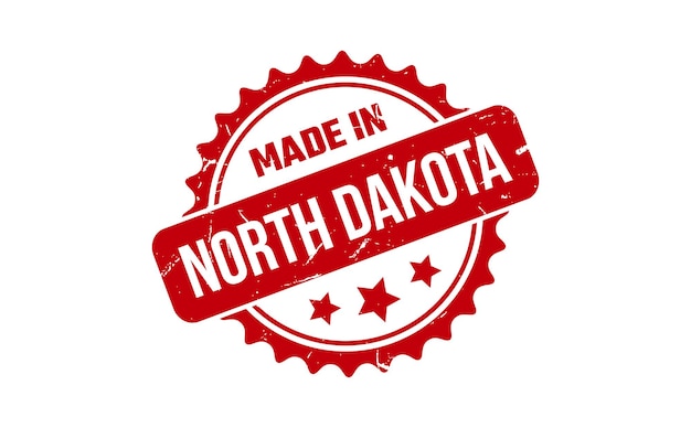 Vector made in north dakota rubber stamp