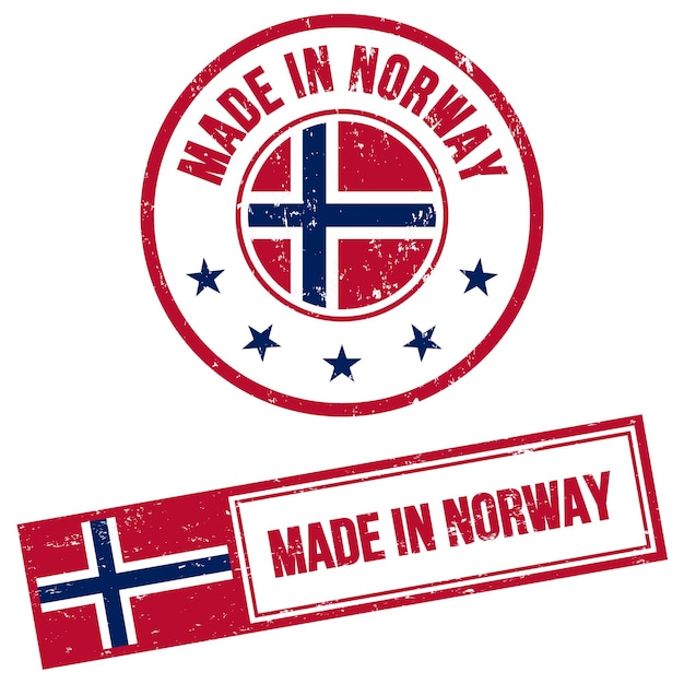 Made in norway stamp sign in stile grunge