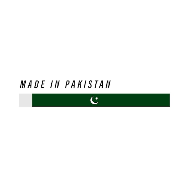 Vettore distintivo o etichetta made in pakistan con bandiera isolata