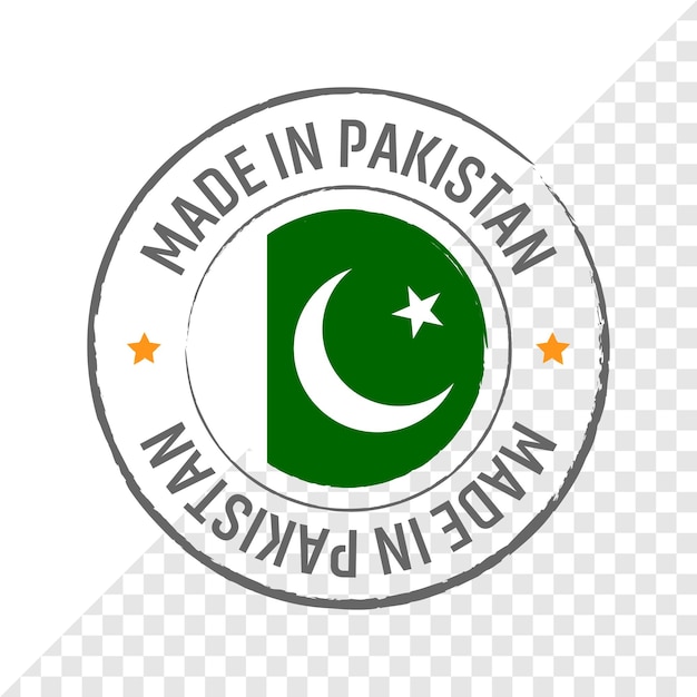 made in pakistan stamp flag badge logo vector illustration