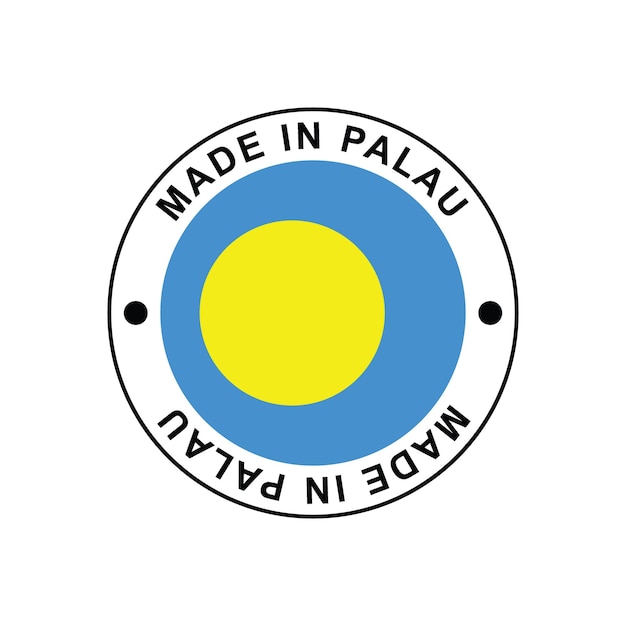 MADE IN PALAU circle stamp with flag on white background vector illustration