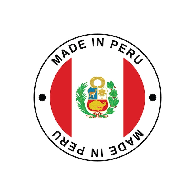 MADE IN PERU circle stamp with flag on white background vector illustration