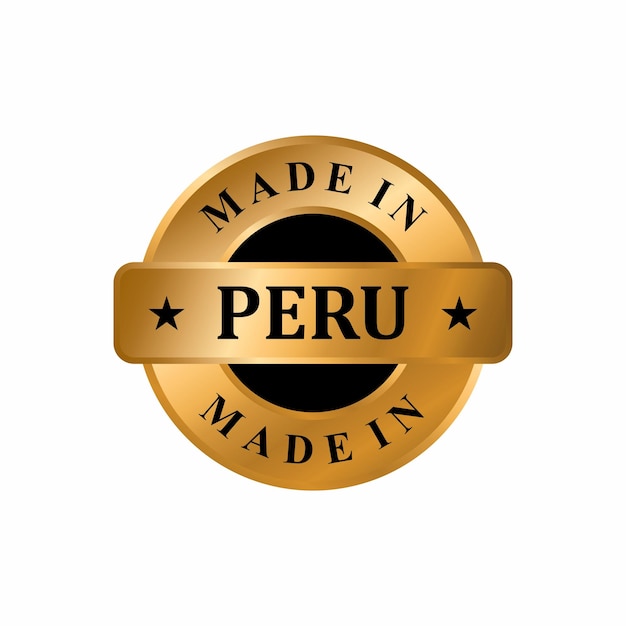 Made in PERU 골드 라벨 스탬프, 3D 우아한 골드 광택 효과가 있는 스탬프 전국 라운드