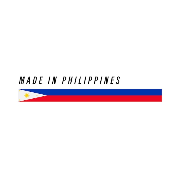 Made in Philippines badge or label with flag isolated