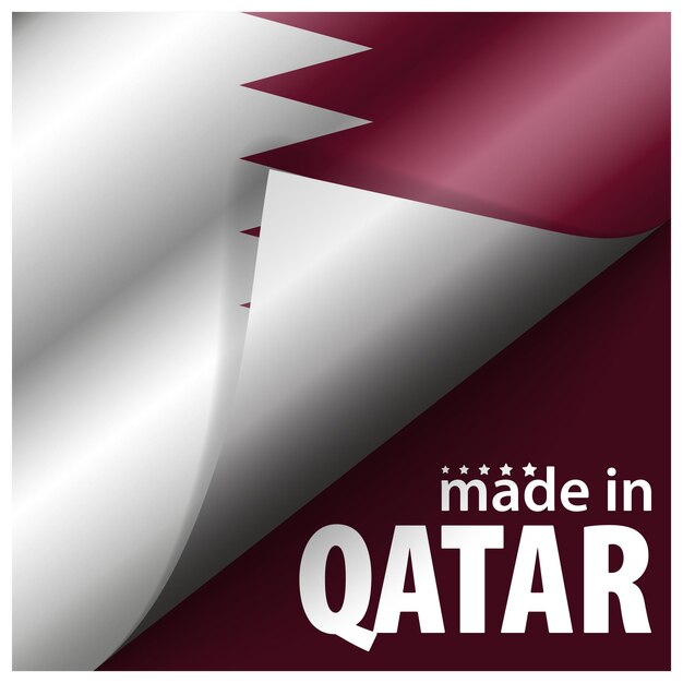 Vector made in qatar graphic and label