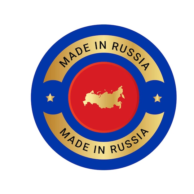 Made in russia logo russia bandiere logo design distintivo di fiducia russia