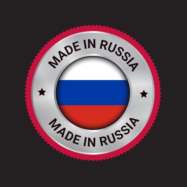 Vettore made in russia logo vettoriale si fida dei distintivi russia bandiere logo icone