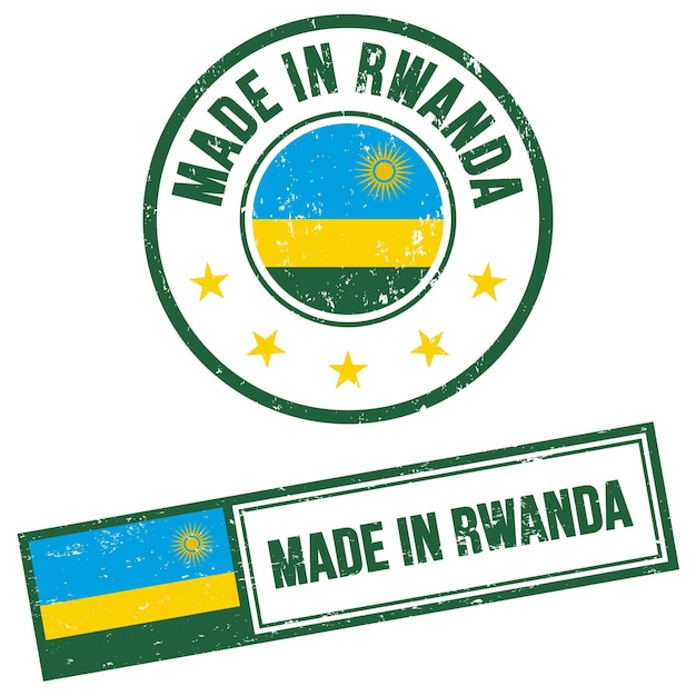 Made in Rwanda Stamp Sign Grunge Style