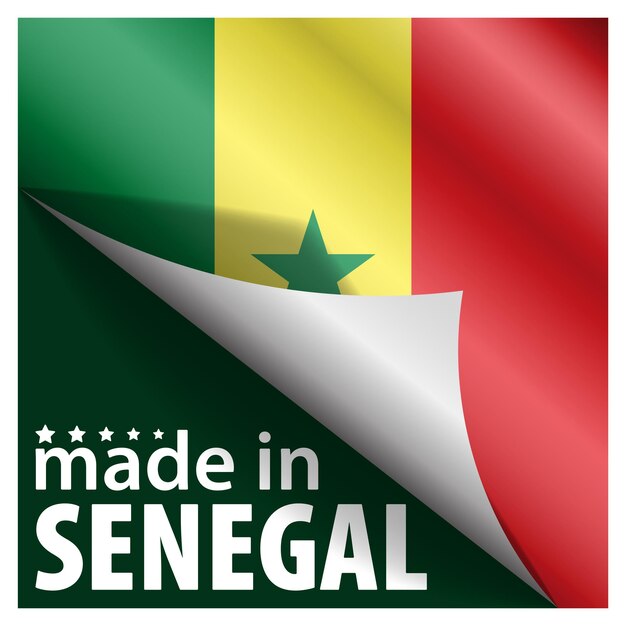 Произведено в Сенегале графика и этикетка