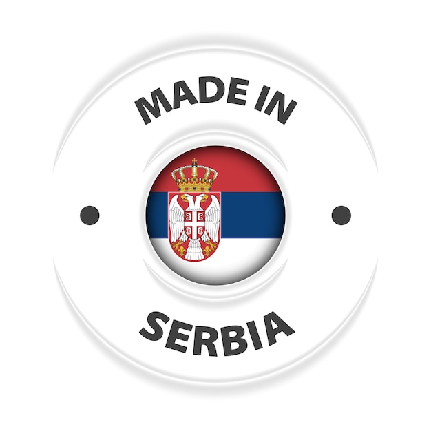 Vettore prodotto in serbia grafica ed etichetta