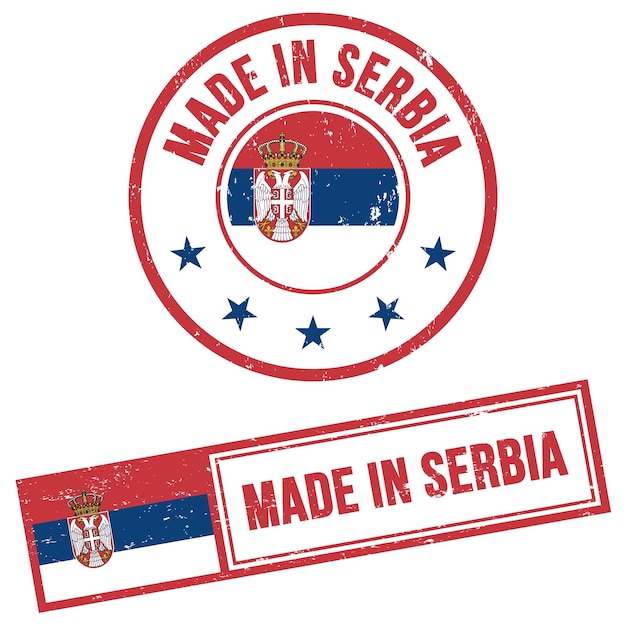 Made in serbia stamp sign in stile grunge