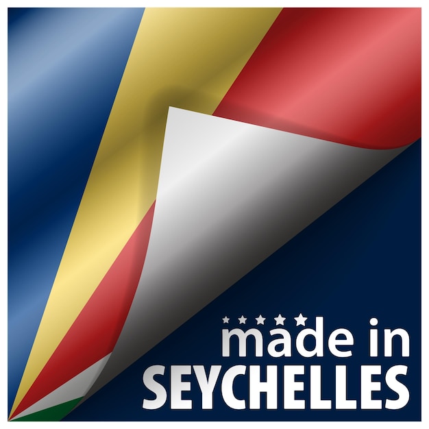 Vector made in seychelles graphic and label