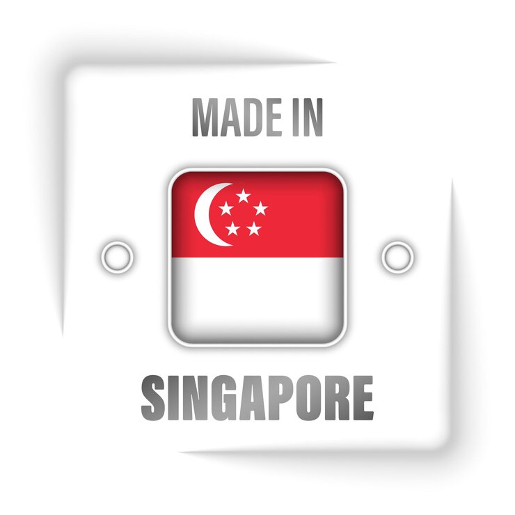 Vector made in singapore graphic and label