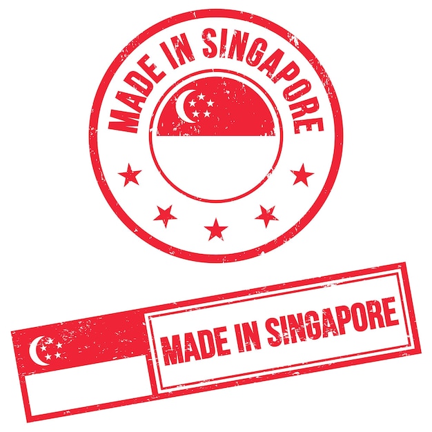 Vettore realizzato in singapore stamp sign grunge style