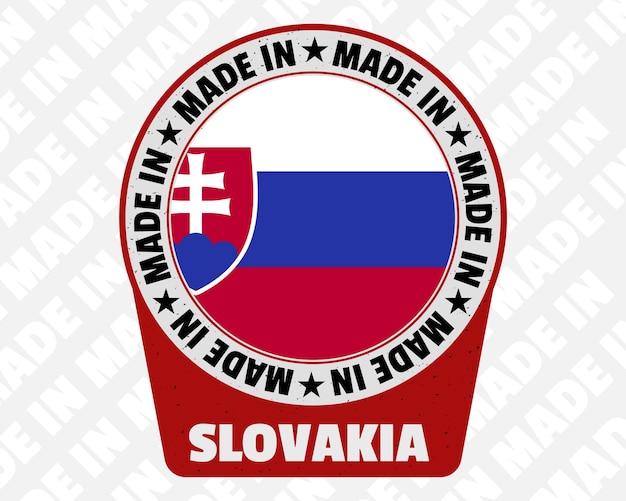 Made in slovakia vector badge isolated icon with country flag origin marking stamp sign design